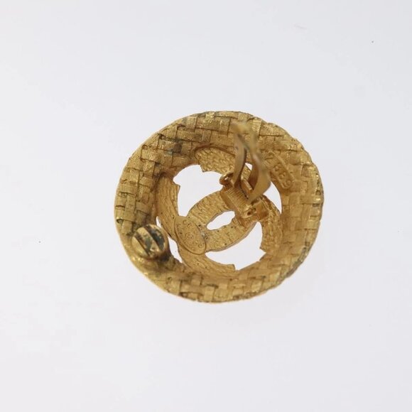 CHANEL Earring Metal Gold CC Auth - Picture 5 of 15